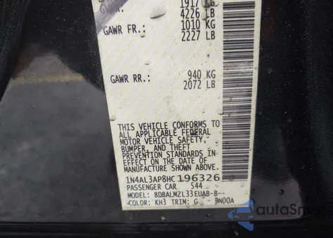 2017 Nissan Altima 2.5 Sv из США, поврежденный, VIN 1N4AL3AP8HC196326